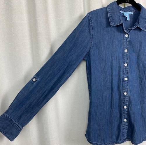 Draper James  Denim Long Sleeve Button Up Shirt Sz.4