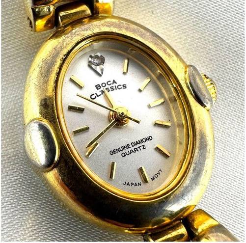 Boca Classics genuine diamond quartz watch