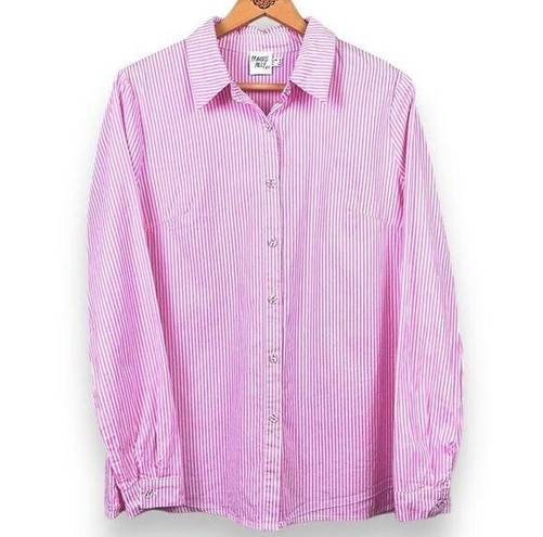 Princess Polly  Pink Striped Long Sleeve Button Down Shirt Women’s size 4