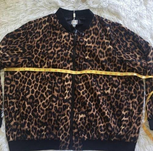 cupio  Curvy Leopard print full zip jacket Women’s plus size 1X