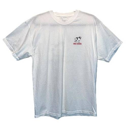 Big Dogs  100% Cotton White Graphic Parody Short Sleeve T-shirt size Large