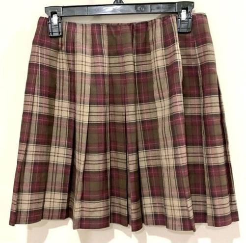 Tracy Evans Vintage Plaid Mini Skirt Brown School Girl  Sz 7 Retro 90s Y2K