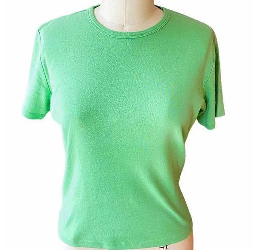 Pendleton  Vintage Green Short Sleeve Cotton Top ~ Women's Size MEDIUM