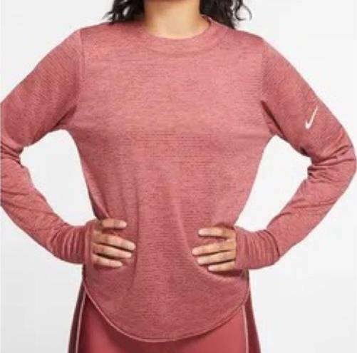 Nike  Sphere Element Women's Long Sleeve Running Top Rust Pink Size S BV2911-606