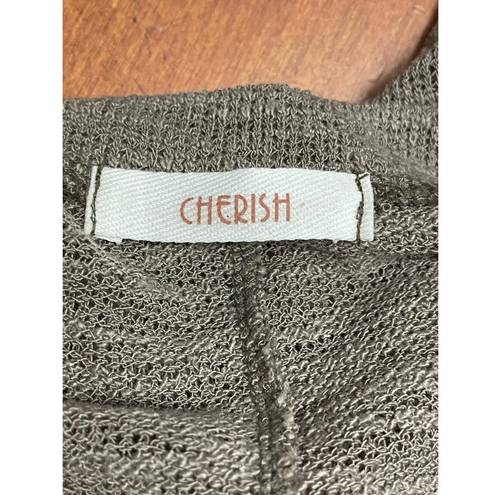 Cherish Womens Pullover Sweater Gray Marled Long Sleeve V Neck Boxy Knit S