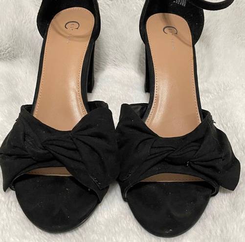 C Est. 1946  Black Peep Toe Block Heel 9