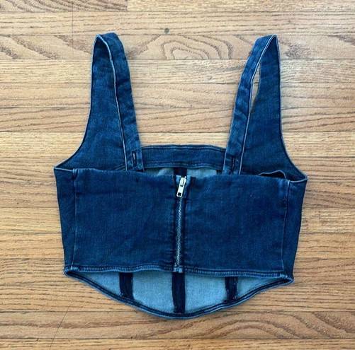 Dynamite  Denim Corset Crop Top