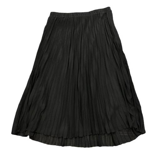 Vince Camuto  Ladies Black Pull On Pleated Midi Skirt SMALL (SKT014)