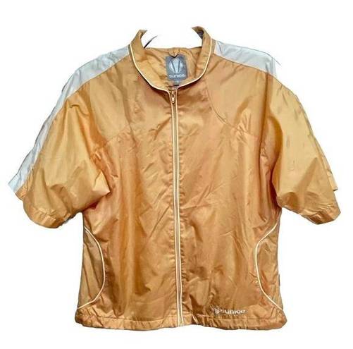 Sunice Sunita Women’s Short Sleeve Wind Breaker Jacket Shirt Small Yellow White