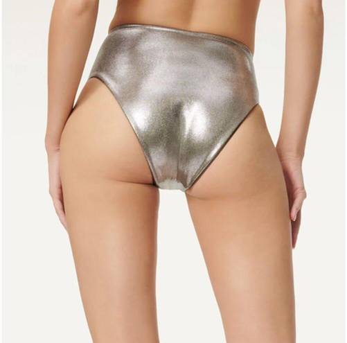 Good American  Bikini Bottoms Womens Medium 2 Metallic Good Waist Reversible NWT