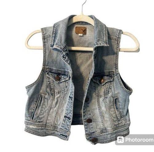 American Eagle  Womens Cropped Denim Vest, Small