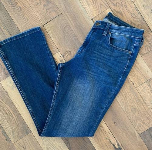 Lee  Regular Fit Mid Rise Bootcut Blue Denim Jeans Size 12 Long