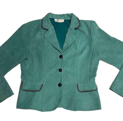 Dress Barn Vintage  Sea Green Scalloped Hem Blazer Size 8