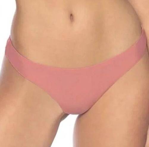 PilyQ NWT  Lotus Basic Ruched Full Bikini Bottoms Mauve Pink Hipster Low Rise M