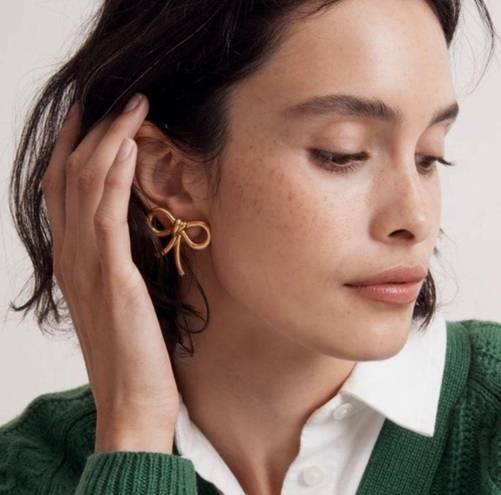 Madewell  Bow Stud Statement Earrings Gold