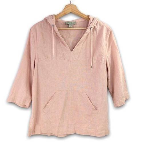 Charlie Paige  - Pink Linen Pullover Hoodie - Medium