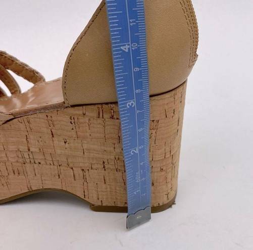 Frye  Leather/Cork Wedge Sandals Color Tan/ Brown SZ 6. NWOT