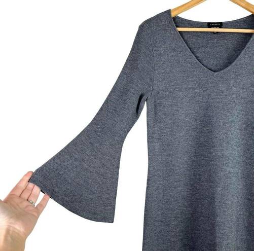 Talbots  Merino Wool Flounce Sleeve Sweater Dress Shift in Gray, Size Small