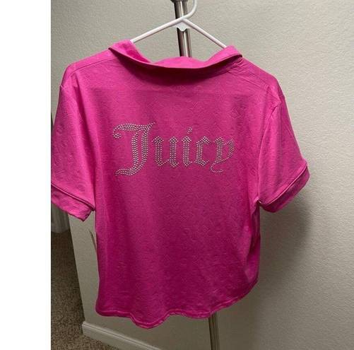 Juicy Couture NWT  Logo Magenta Sleepwear Set 2 piece Pants Shirt Size L