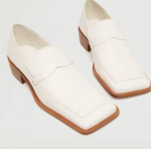 Mango  Square Toe Leather Loafer