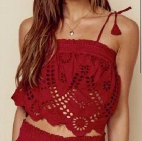 Winston White New  Sarnita Crop Top Mojave Red XS