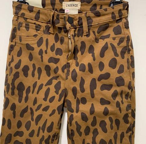 L'Agence L’Agence Margot Leopard Crop Skinny Jeans, Size 25, NWT