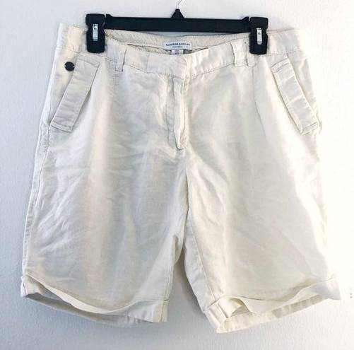 Katherine Barclay  Shorts Linen Blend Bermuda Shorts in Beige Sz 8 EUC Casual