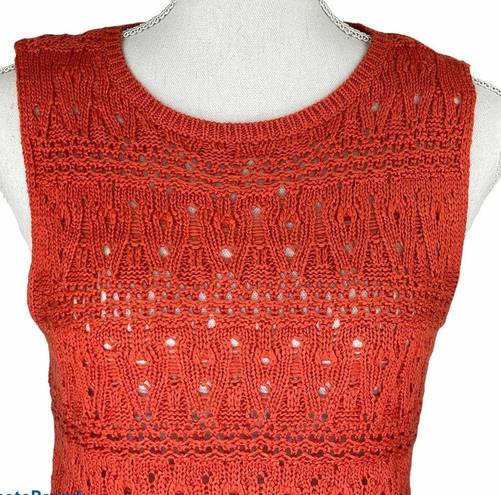 RD Style  Crochet Tank Top Coral Peach  M