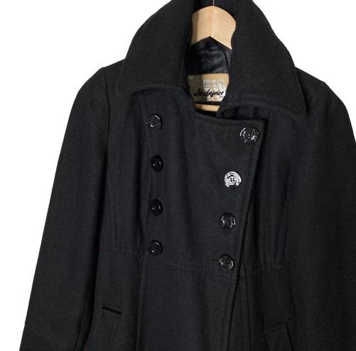 Guess  Wool Pea Coat Peacoat Black Double Breasted Jacket size Small