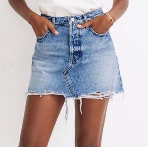 Madewell Rigid Denim Relaxed Jean Mini Skirt Blue 25