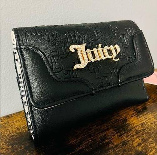 Juicy Couture  Liquorice Black Heartless Double Sided Trifold Wallet NWT​​