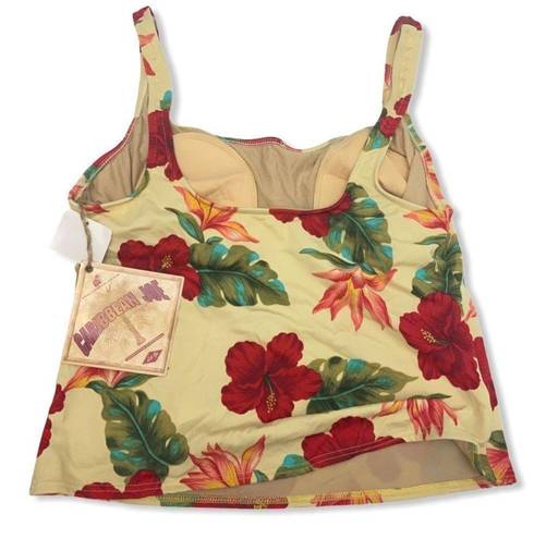 Caribbean Joe  Hibiscus Print Tankini Top