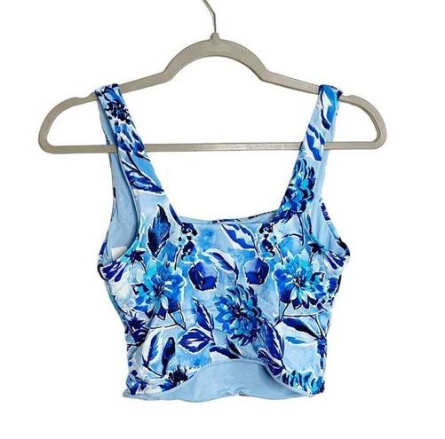 ANDIE  Swim The Siren Tankini Top Blue Floral Print Bathing Suit Size Small