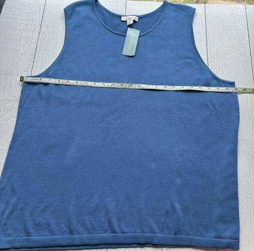 Coldwater Creek  Blue Sleeveless Knit Top Size 2X NWT