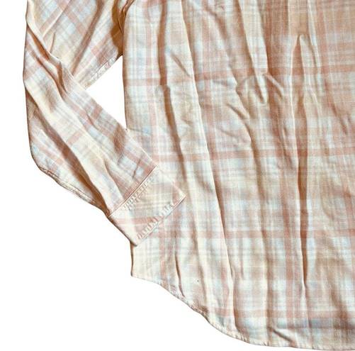 Rails  Women’s Sz M Peach Powder Pink Plaid Button Front Hunter Shirt