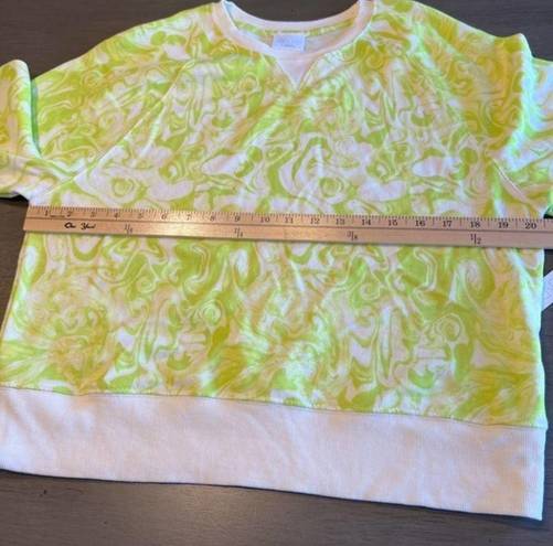 Abound  Womens Green & White  Sweat Shirt Cotton Long Sleeve Pullover‎ Size Small