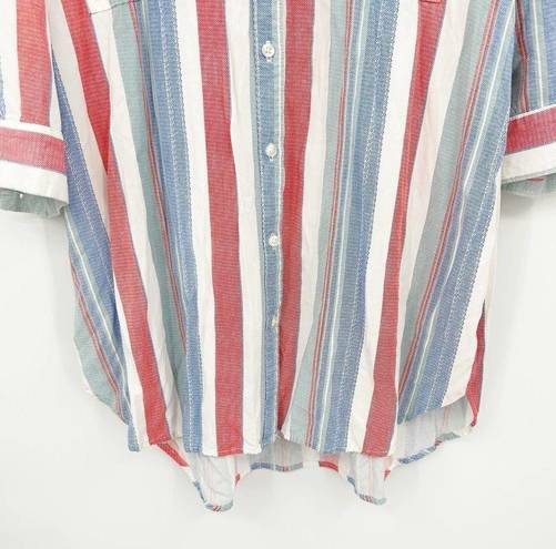 Krass&co Khakis &  Womens Striped Button Front Lightweight Long Sleeve Blouse Size S