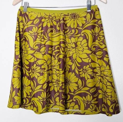 Patagonia  Water Girl Green Brown Floral Swim Skirt Size Small