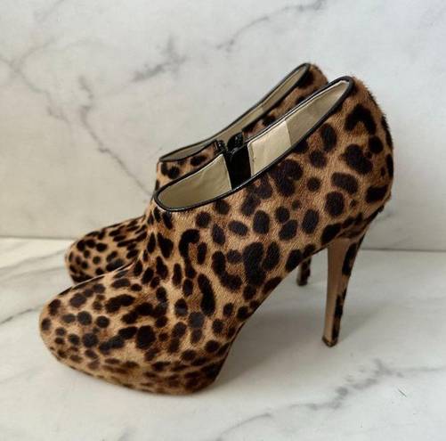 Brian Atwood  Leopard Print Ankle Boots SIze 38.5