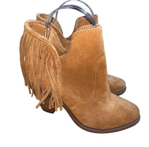 Jessica Simpson  cute fringe suede like booties size 6 like new