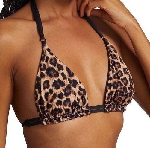 Good American 26.  Hi-Hi Tanga Reversible Bikini Top in leopard size 1
