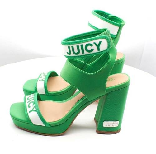 Juicy Couture NWT  Glisten Platform Heel Sandals Heels Bright Neon Green Y2K sz 8