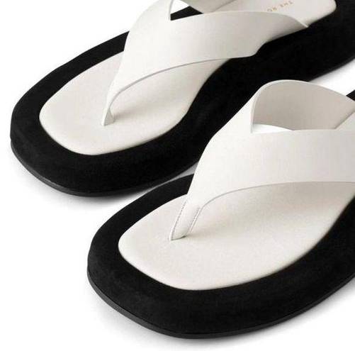 The Row  Ginza Thong Sandals in Natural & Black 36.5 With Box Womens Flip Flops