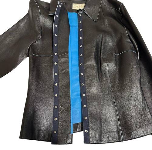 Cache  100% Leather Jacket Lighterweight Lined Sz 4