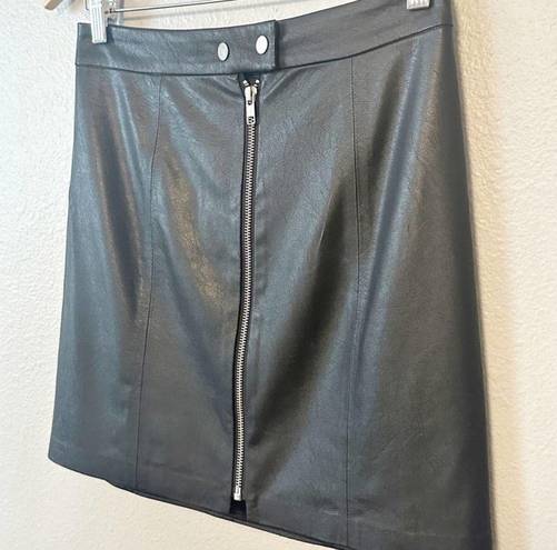 n: Philanthropy Faux Leather Front Zip Mini Skirt Women's Size Small EUC