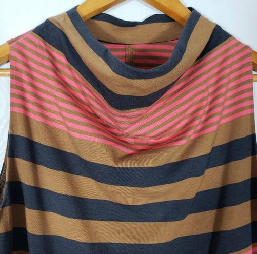 Patagonia Au Pateau Cowl Neck Sleeveles Striped In Pink Multicolor Dress Size M