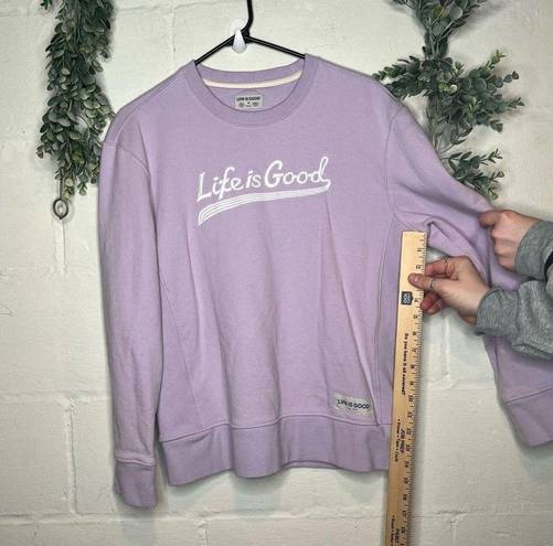 Life is Good  | women light purple crewneck pullover