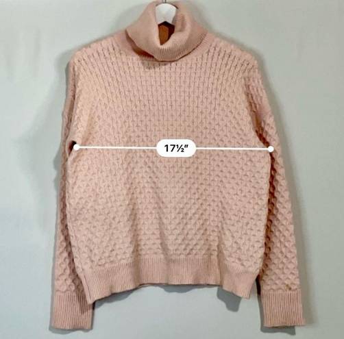 Barney’s New York Barneys New York Women’s Textured Turtleneck Sweater Pink Size Medium FLAW