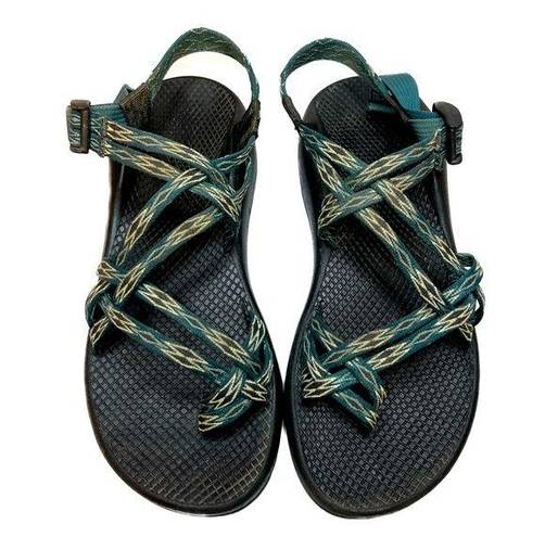 Chacos Chaco ZX/2 Sport Turquoise Green Black Hiking Sandals Thin Toe Strap Women's 10