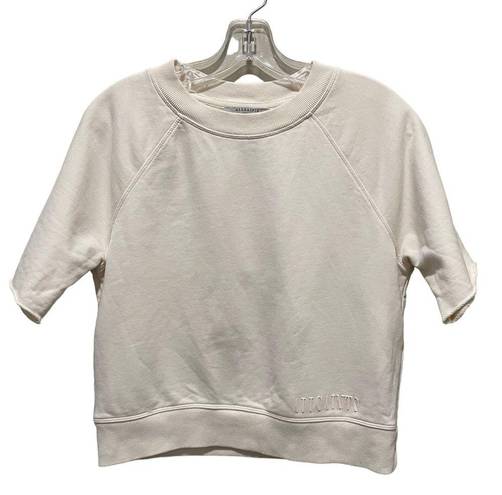 All Saints Lila Short Sleeved Sweatshirt Cream Size XS